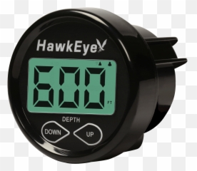 Hawkeye In Dash Depth Findersounder - Transom Mount OR Glue InHull Transducer Digital Clock png