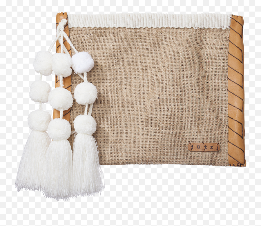 Dutzi White Pom - Pom Tassel Pouch Wool Transparent Wool Png,Pom Pom Png
