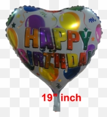 Happy Birthday Heart - Balloons Png