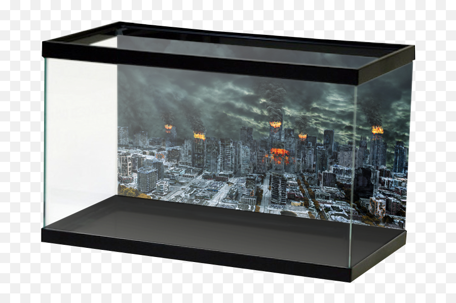 Destroyed City - Aquarium Ink Png,Fish Bowl Transparent Background