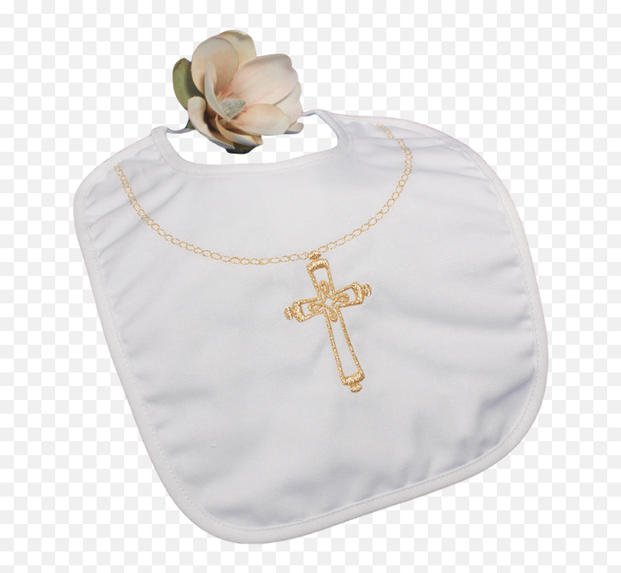 Download Cross Necklace Embroidery Handmade Christening Bib - Cross Png,Cross Necklace Png