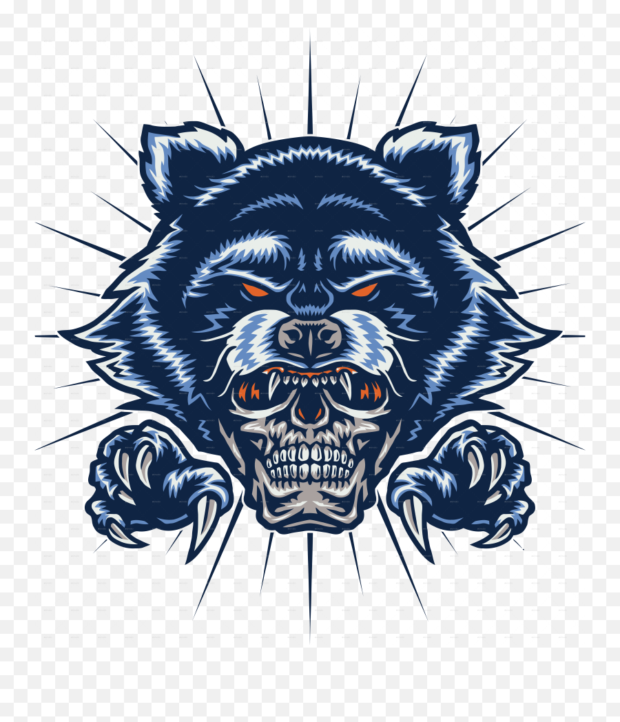 Vector Raccoon Skull - Illustration Png,Raccoon Transparent Background
