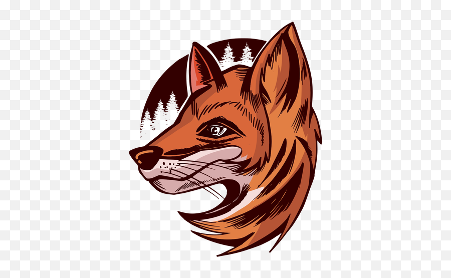 Fox Head Side View Colored - Fox Logo Transparent Fox Png,Fox Head Png