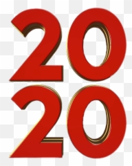 Happy New Year 2020 Two Rows Transparent Png - StickPNG 3d