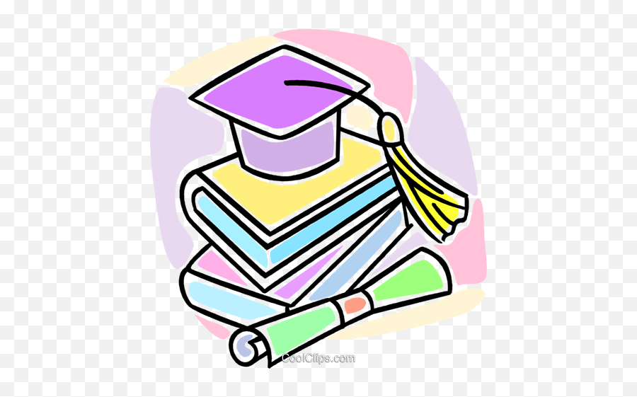 Download Graduation Cap And School Books Royalty Free Vector - Graduation Cap Clipart Colourful Png,Graduation Cap Vector Png