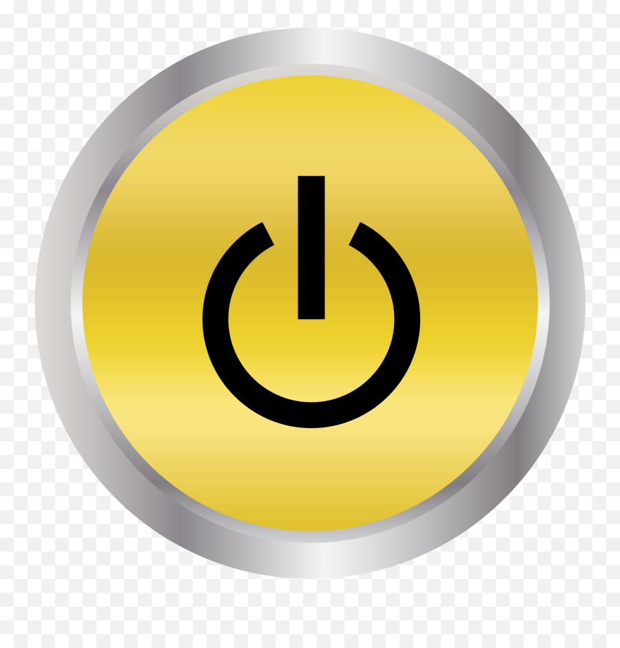 Gold Button Hr - Power Button Yellow Png Full Size Png Button On Yellow Png,Power Button Png