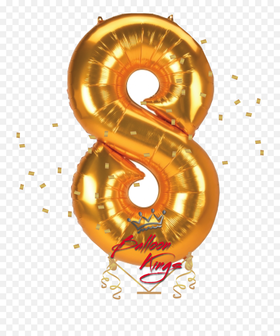 Gold Jumbo Number 8 - Transparent 8 Balloon Png,Gold Numbers Png