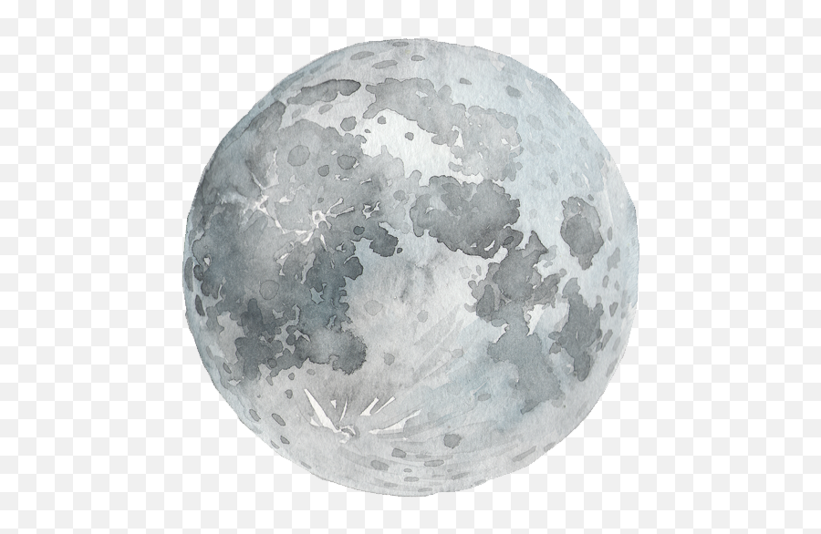 Watercolor Painting Full Moon - Moon Watercolor Png,Moon Transparent Background