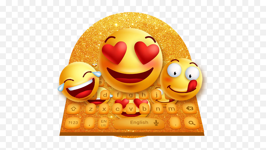 Updated 3d Beautiful Cute Glitter Smiley Face Keyboard - Happy Png,App With Smiley Face Icon