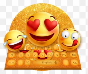Updated 3d Beautiful Cute Glitter Smiley Face Keyboard - Happy png