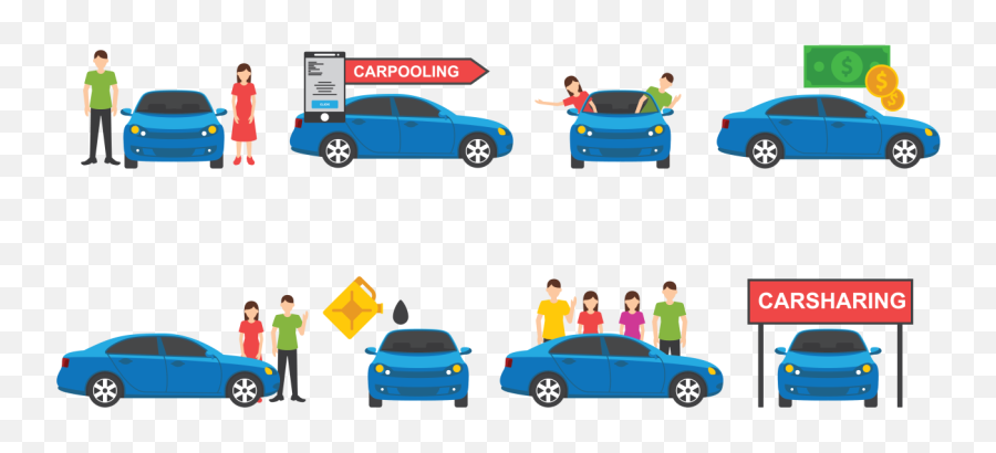 Carpool Icons Vector 144447 Art - Car Sharing Vector Png,Sharing Icon