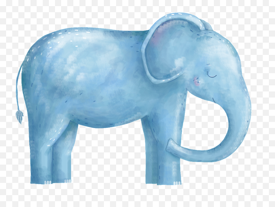 Download Hand Painted Realistic Closed Eye Elephant Png - Cartoon Elephant  Wallpaper Hd Blue,Elephant Png - free transparent png images 