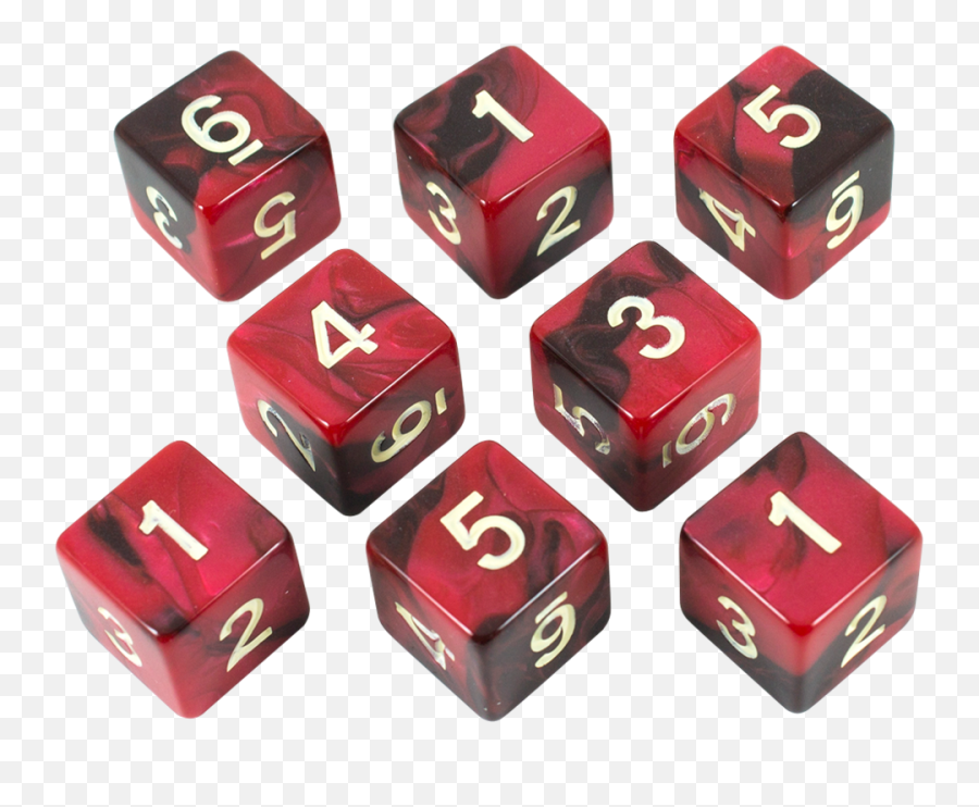 Red And Brown Marble 8 D6 Dice Set - D6 Dice Png,Red Dice Png