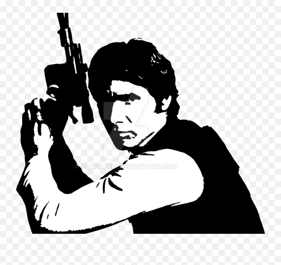 Princess Leia Clipart Gun Silhouette - New Hope Han Solo Blasters Png,Leia Png