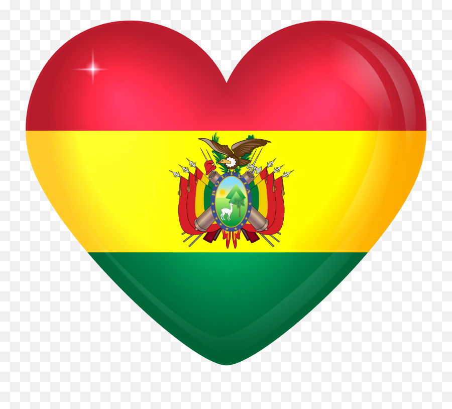 Png Bolivia Large Heart Flag - Bolivia Coat Of Arms,Bolivia Flag Png