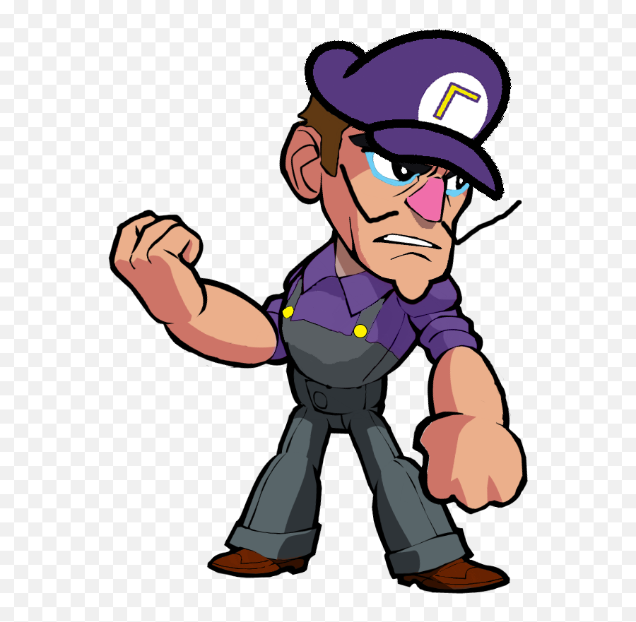 Fanmade Waluigi Skin For Cross In Brawlhalla - Hd Png Cross Brawlhalla,Waluigi Hat Png