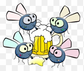 Flies Drinking Beer Vector Illustration Free Svg Png