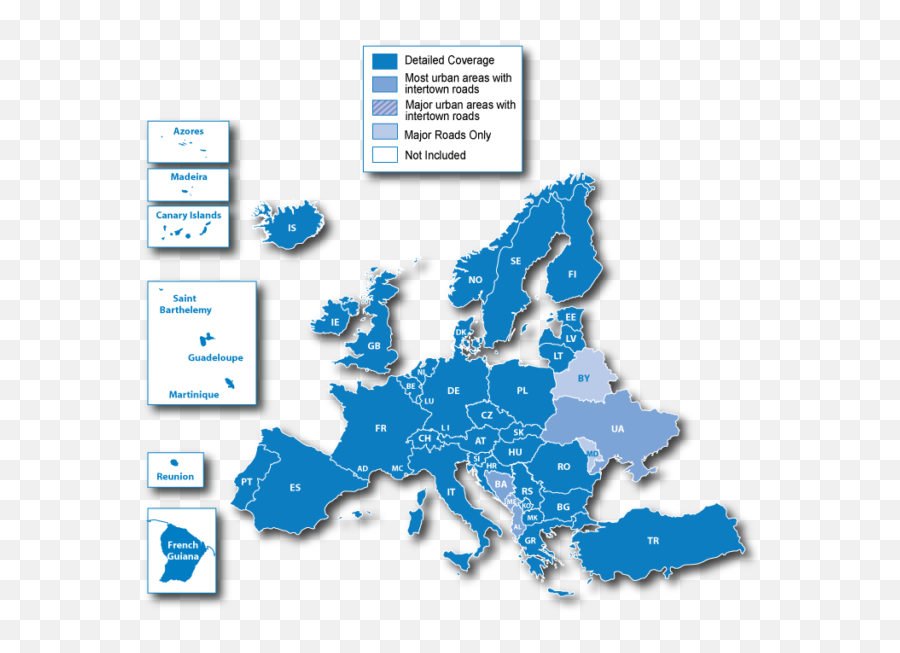 2020 All Europe Map For Many Garmin Gps - Garmin West Europe Map Png,Europe Map Png