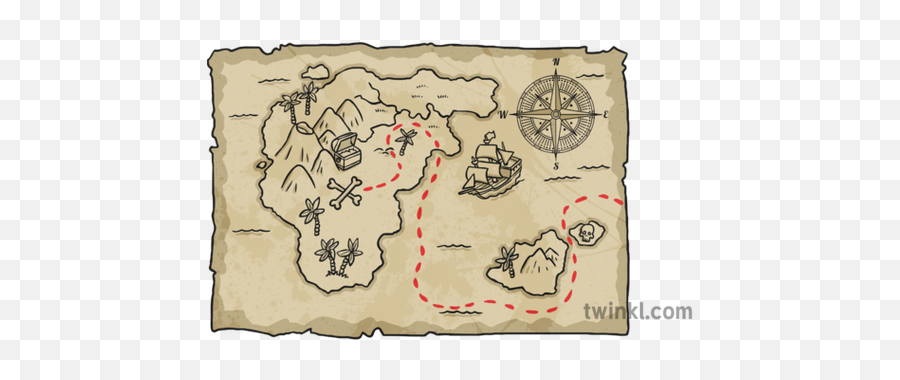 Treasure Map 2 Illustration - Treasure Map Illustration Png,Treasure Map Png