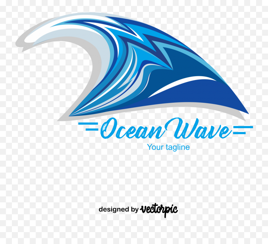 Ocean Wave Logo Free Vector - Vertical Png,Wave Vector Png