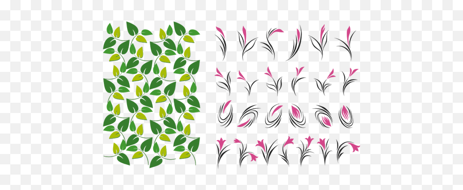 Flower Pattern Png - Leaves And Flowers Clipart,Simple Flower Png