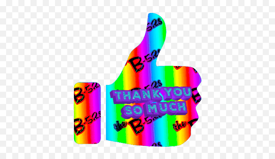 The B52s Thank You Sticker - The B52s Thank You Thumbs Up Language Png,Rainbow Animated Icon Deviant Art