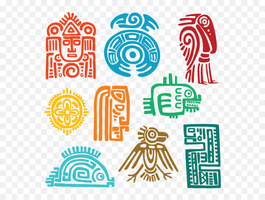 629 Mayan Symbols Icons Art - Mayan Icons Png,Aztec Icon