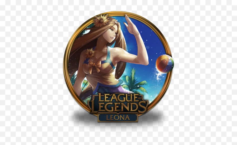 Leona Pool Party Unoff Icon League Of Legends Gold Border - League Of Legends Summer Skins Png,Pool Party Png
