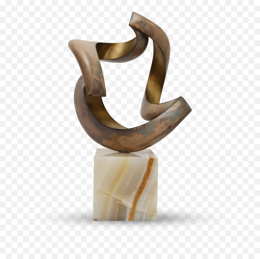 Abstract Brass Sculpture Marble Base - Modern Art Sculpture Marble Png,Sculpture Png