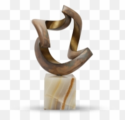 Abstract Brass Sculpture Marble Base - Modern Art Sculpture Marble Png,Sculpture Png