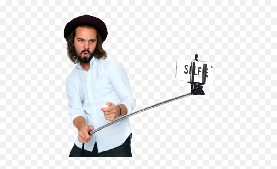 Selfie Stick With Man Png - Man Using Selfie Stick,Guy Png