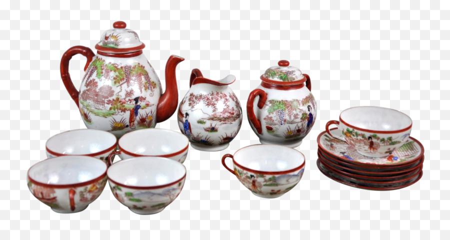 Vintage Tea Cup Png - Set Thea Cup Png,Tea Set Png