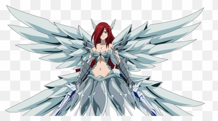 Armor Erza Scarlet Fairy Tail Long Hair - Png