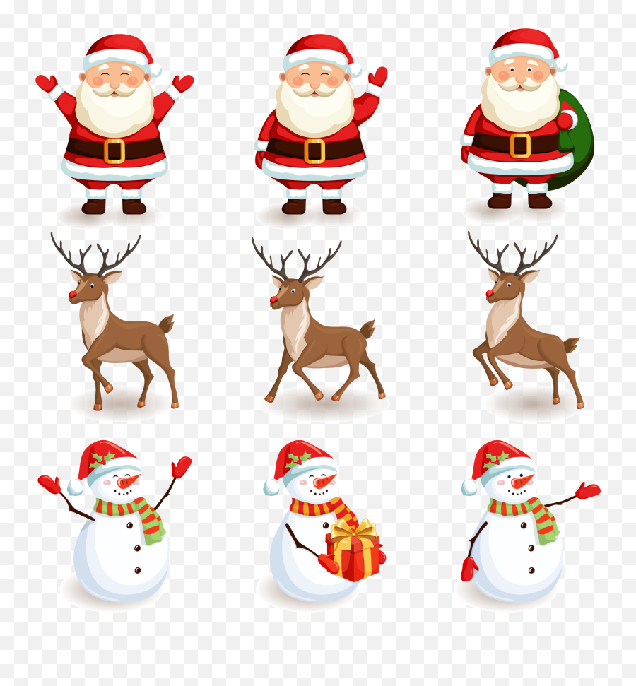 Download And Snowman Material Claus Deer Reindeer Santa Hq - Santa Reindeer Png,Deer Png