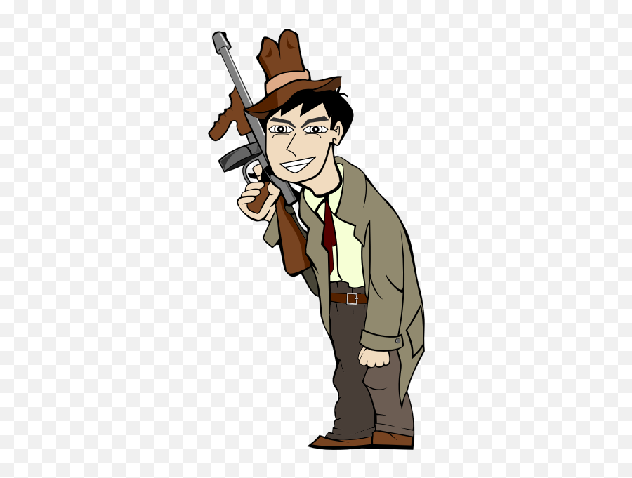 Gangster With A Gun - Gangster Cartoon Transparent Png,Gangster Png