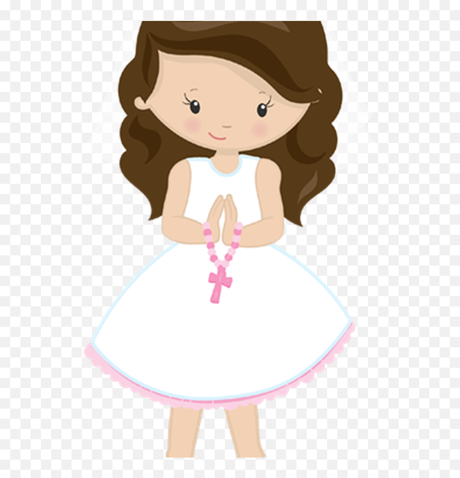 Baptism Invitations With Clipart - Clipart First Communion Girl Png,Communion Png