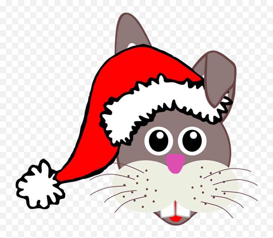 Bunny Face With Santa Claus Hat Clipart Free Download - Free Svg Santa Hat Png,Santa Clipart Png