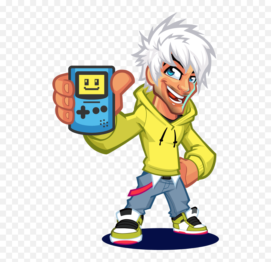 Retrosix Gaming Mascot And Logo Design Portafolio - Mascot Png,Gameboy Color Png