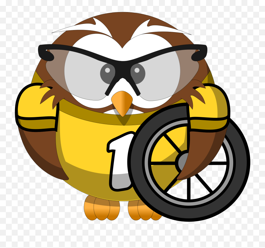 Owl Bicyclist Clip Art Icon And Svg - Svg Clipart Pinguino Ciclista Png,Bicyclist Png