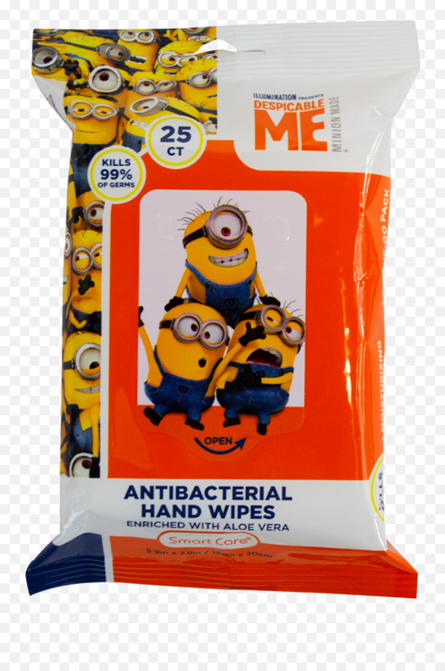 Smart Care Minions Antibacterial Wipes 25 Count Png Transparent