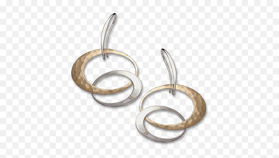 Ed Levin Sterling Silver And 14kt Gold Overlay Entwined Elegance Earrings - Earring Png,Gold Overlay Png