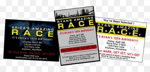 Amazing Race Party Supplies And - Birthday Invitations png
