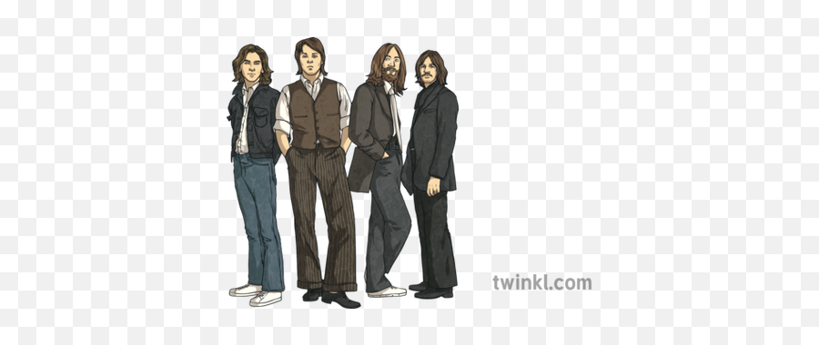 English The Beatles Band Music 1960s Ks2 Illustration - Twinkl Beatles Now On Itunes Png,The Beatles Transparent