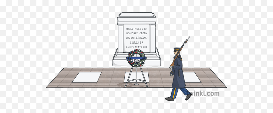 Tomb Of The Unnamed Soldier Us Illustration - Twinkl Full Dress Png,American Soldier Png