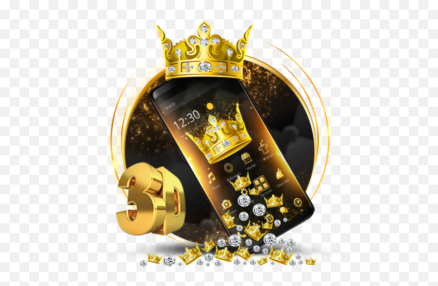 Luxury Golden Crown 3d - Apps On Google Play Illustration Png,Gold Crown Transparent Background