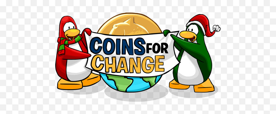 Club Penguin Players Can Donate - Coins For Change Png,Club Penguin Logo