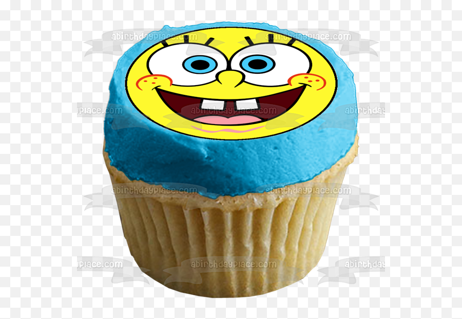 Spongebob Squarepants Circle Face Edible Cake Topper Image Abpid12433 - Beyblade Cupcakes Png,Minecraft Cake Icon