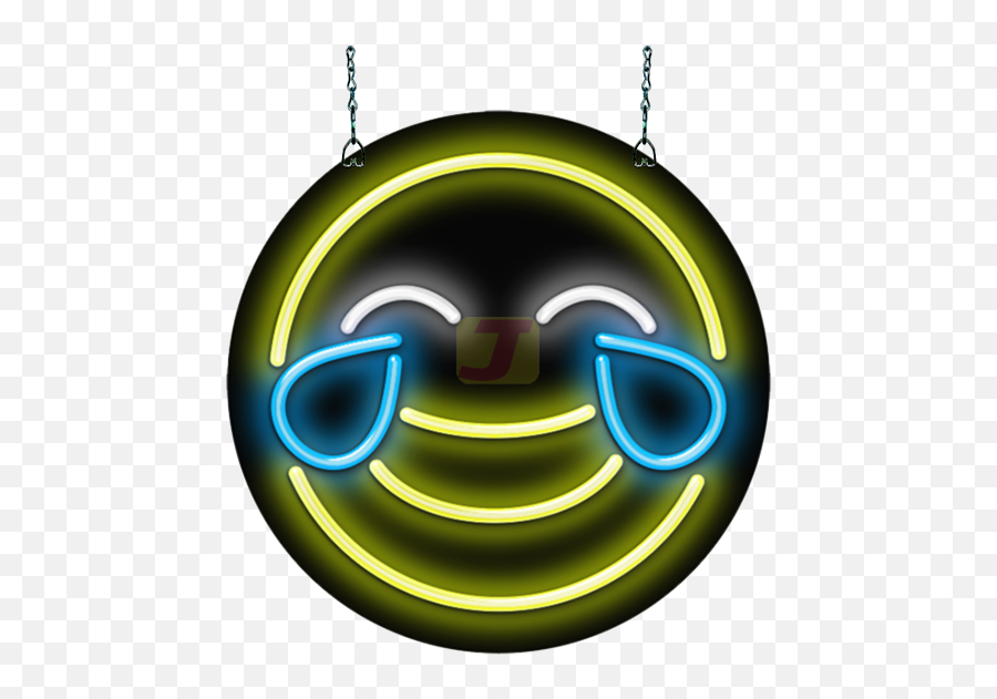 Face With Tears Of Joy Emoji Neon Sign - Circle Png,Joy Emoji Transparent