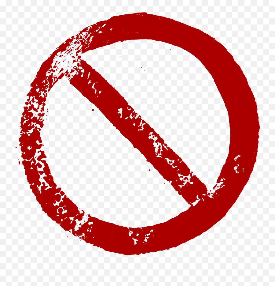 6 Red Grunge Prohibition Sign - Circle Png,Prohibited Sign Png