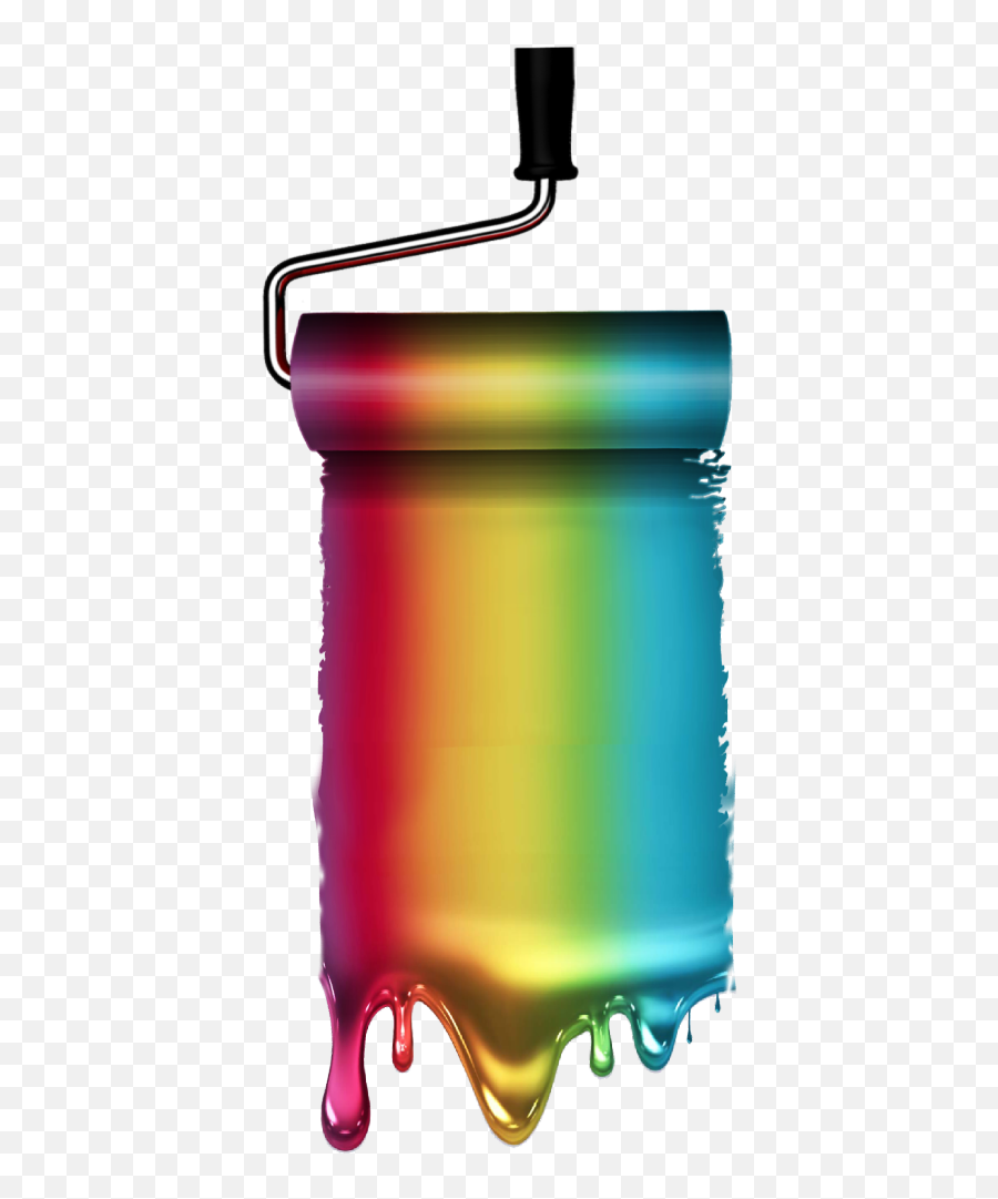 Paint Roller Metallic Art Artist Rainbow - Rainbow Paint Roller Png,Paint Roller Png